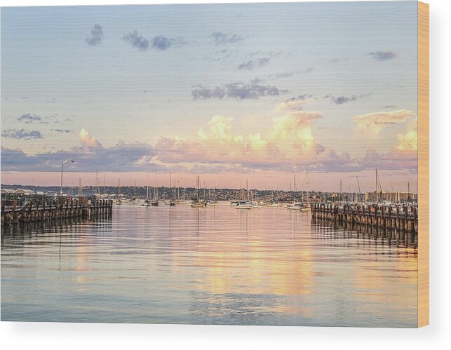 Sunrise Wood Print featuring the photograph November Morning At San Diego Harbor by Joseph S Giacalone
