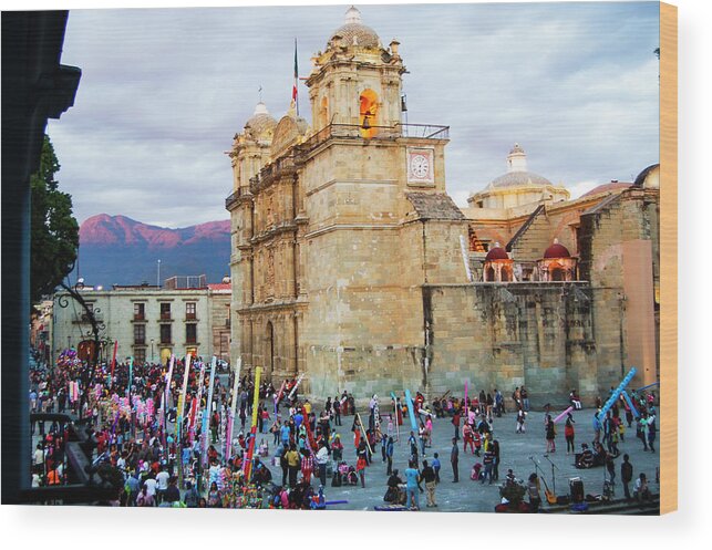 Cathedral Wood Print featuring the photograph Oaxaca Cathedral by William Scott Koenig