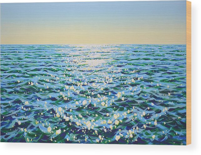 Ocean Wood Print featuring the painting Ocean. Glare 35. by Iryna Kastsova