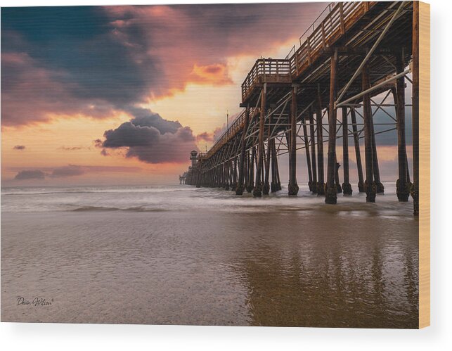 Beach Wood Print featuring the photograph Oceanside Sunset by Devin Wilson