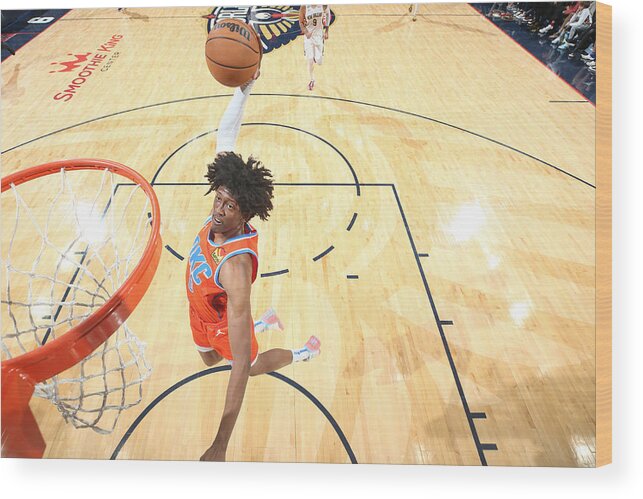 Jalen Williams Wood Print featuring the photograph Oklahoma City Thunder v New Orleans Pelicans by Ned Dishman