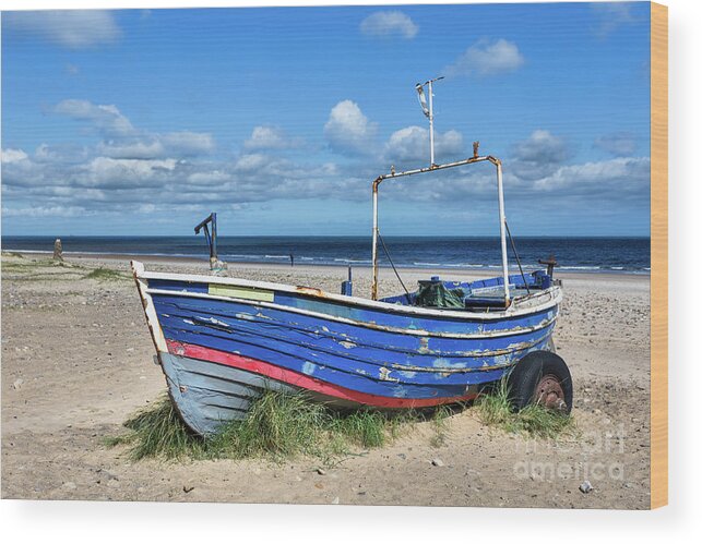 England Wood Print featuring the photograph Old Boat, Marske-by-the-Sea by Tom Holmes Photography