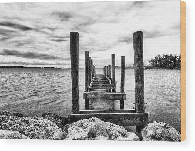 Dock Wood Print featuring the photograph Old Dock Near Smyrna NC by Bob Decker
