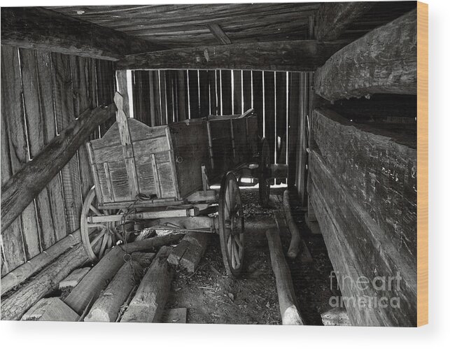 Cades Cove Wood Print featuring the photograph Old Farming Wagon by Phil Perkins