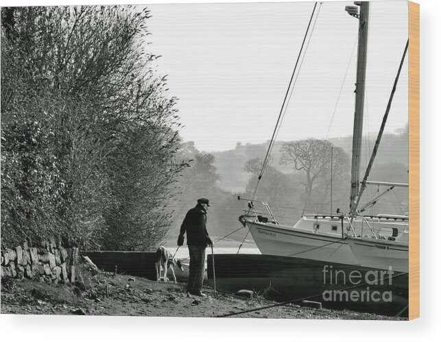 Old Man Wood Print featuring the photograph Old Friends at Mylor Bridge by Terri Waters