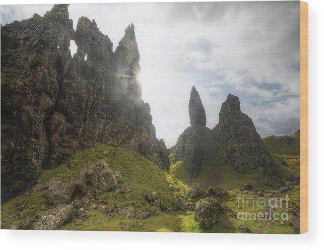 Landscape Wood Print featuring the photograph Old Man of Storr 2.0 by Yhun Suarez
