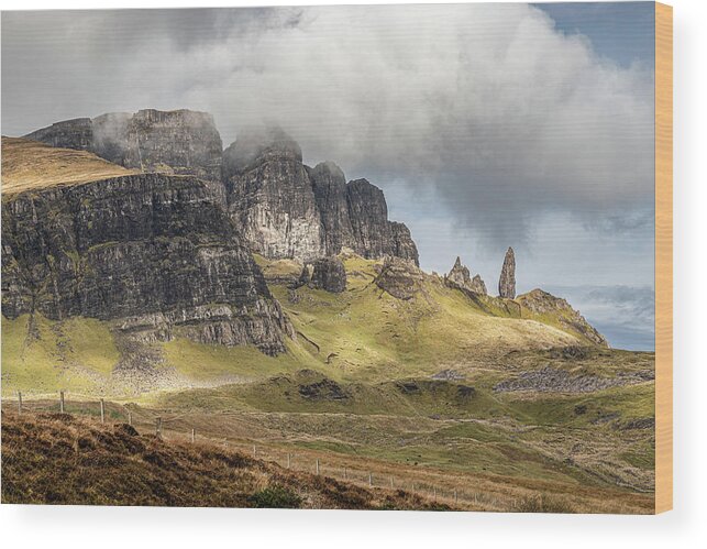 Mountains Wood Print featuring the photograph Old Man of Storr Skye by Shirley Mitchell