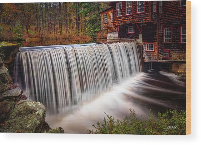 Landscape Wood Print featuring the photograph Old Mill Falls by Jim Carlen