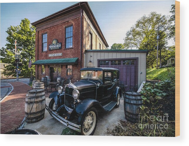 Salt Wood Print featuring the photograph Old Salt House and Antique Car by Shelia Hunt