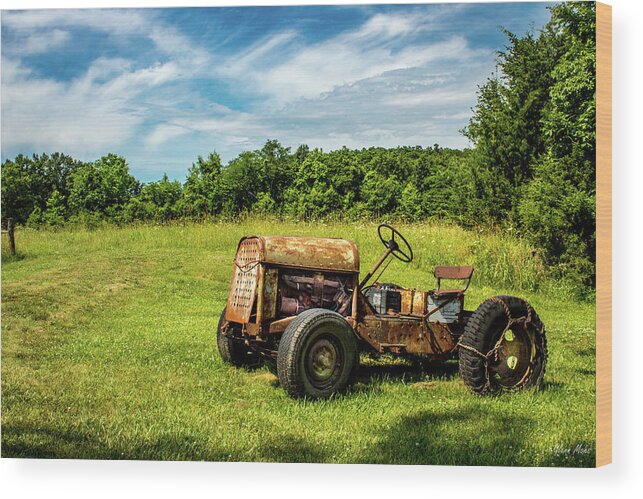 Old Tractor Wood Print featuring the photograph Old Tractor by GLENN Mohs