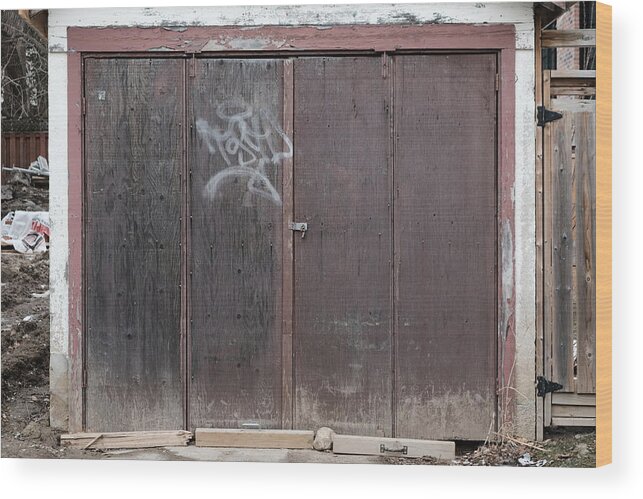 Urban Wood Print featuring the photograph Old Wine Door by Kreddible Trout