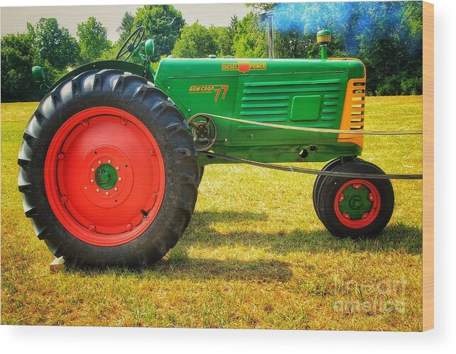 Oliver Tractor Wood Print featuring the photograph Oliver Row Crop 77 by Mike Eingle