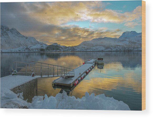 Lofoten Wood Print featuring the photograph On my way to the winter of Lofoten 1 by Dubi Roman