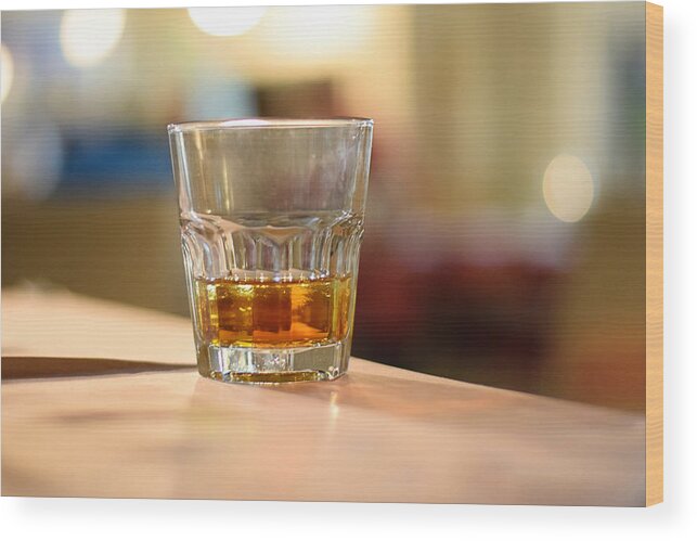 Alcohol Wood Print featuring the photograph One drink by Elena Pejchinova