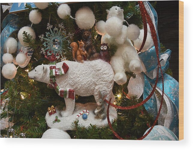 Santa Christmas Ornament Ornament Wood Print featuring the photograph Ornament 341 by Joyce StJames