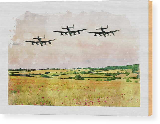 Art Wood Print featuring the digital art Our Bomber Boys by Airpower Art