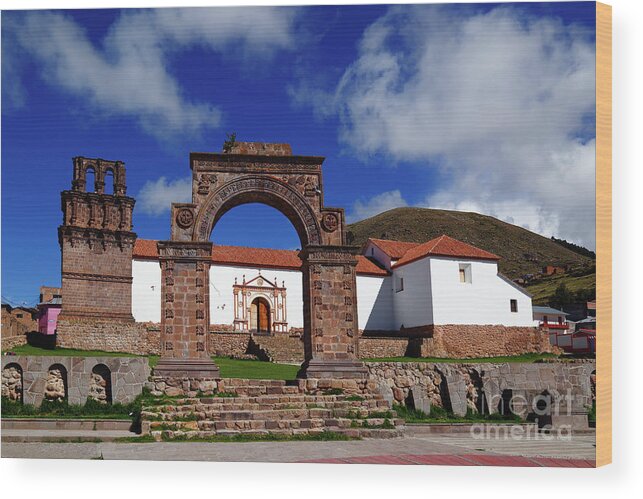Peru Wood Print featuring the photograph Our Lady of the Assumption church Juli Peru by James Brunker