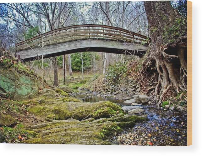 Bridge Wood Print featuring the photograph Over Under In Through by Allen Nice-Webb