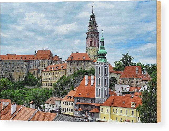 Cesky Krumlov Wood Print featuring the photograph Overview of Cesky Krumlov by Kirsten Giving