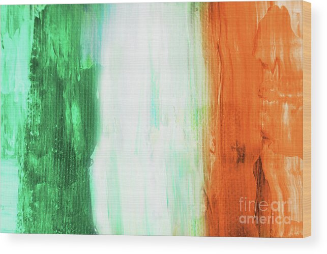 Irish Wood Print featuring the painting Painted irish flag by Delphimages Flag Creations