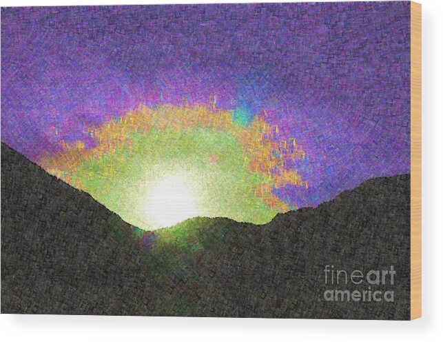 Sunset Wood Print featuring the photograph Painted Sunsetting Behind the Hills by Katherine Erickson