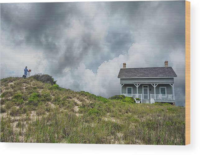 Art Wood Print featuring the photograph Painter on the Hill by WAZgriffin Digital