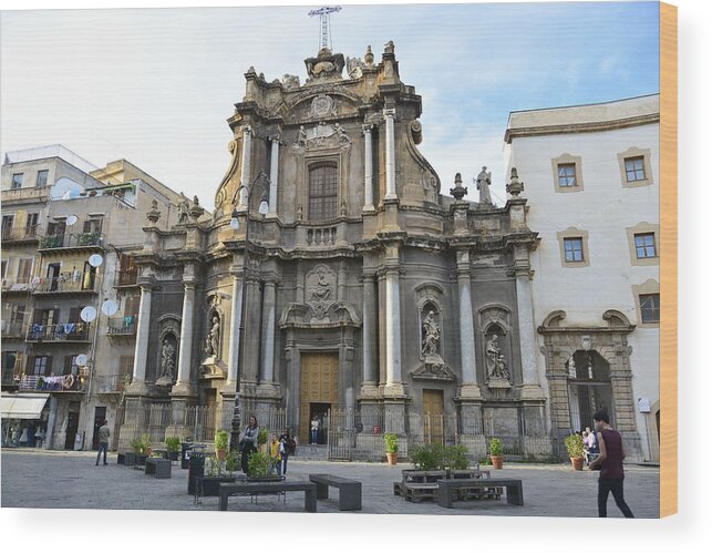 Palermo Wood Print featuring the photograph Palermo, Sicily by Regina Muscarella