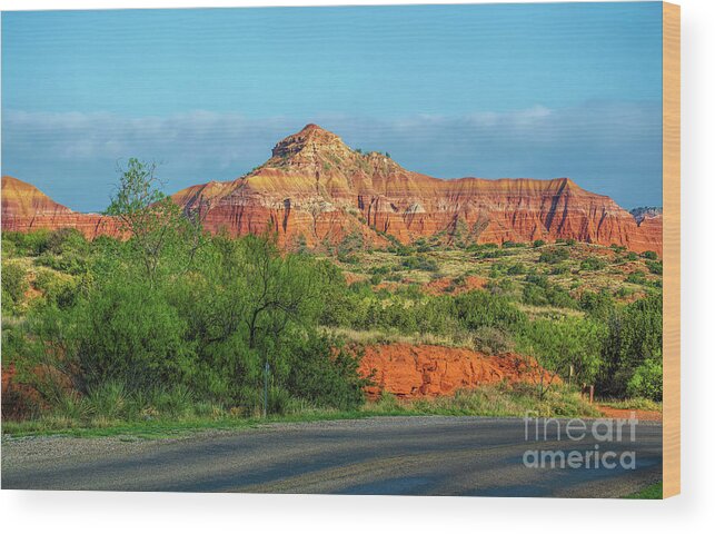 Sunrise Wood Print featuring the photograph Palo Duro Canyon Sunrise by Diana Mary Sharpton