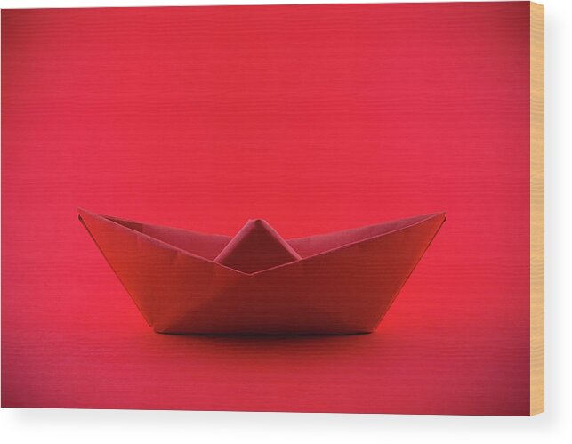 Paper Boat Wood Print featuring the photograph Paper boat by Fabiano Di Paolo
