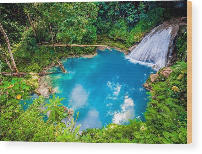 Jamaic A Waterfalls Wood Print featuring the photograph Paradise by Trevor A Smith