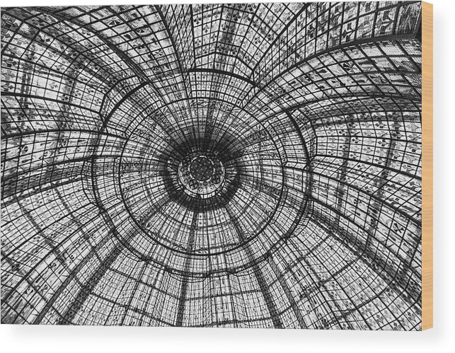Black And White Wood Print featuring the photograph Paris Ceilings - Black and White by Melanie Alexandra Price