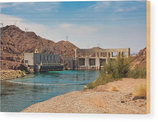 Havasu Wood Print featuring the photograph Parker Dam on Havasu Lake, Arizona by Tatiana Travelways