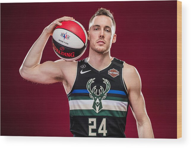 Nba Pro Basketball Wood Print featuring the photograph Pat Connaughton by Michael J. LeBrecht II