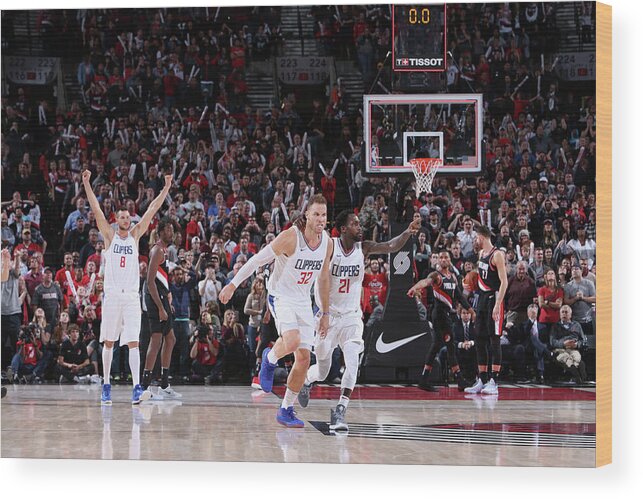 Nba Pro Basketball Wood Print featuring the photograph Patrick Beverley and Blake Griffin by Sam Forencich