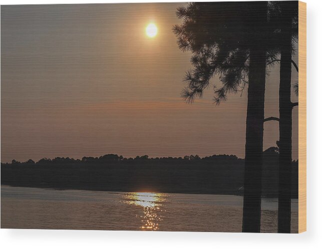 Peach Wood Print featuring the photograph Peach Sunset Chaser by Ed Williams