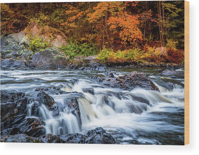 Pemigewasset River Wood Print featuring the photograph Pemigewasset river in NH 2 by Lilia S