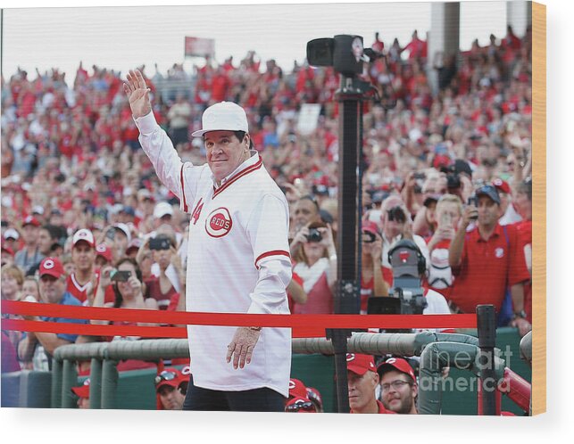 Great American Ball Park Wood Print featuring the photograph Pete Rose by Kirk Irwin