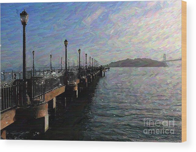 Pier Wood Print featuring the photograph Pier on the San Francisco Bay by Katherine Erickson