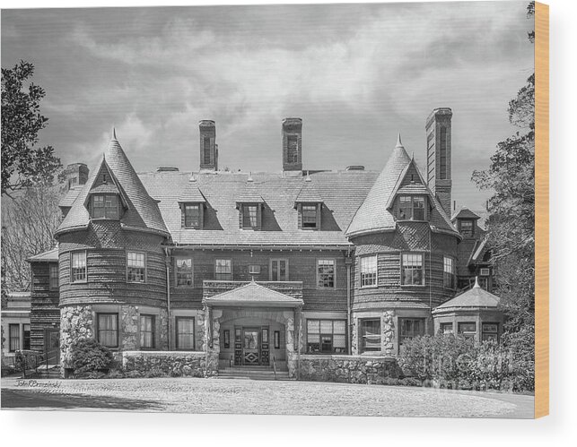 Pine Manor College Wood Print featuring the photograph Pine Manor College by University Icons