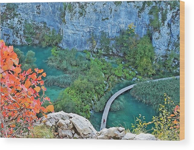 Plitvice Lakes Wood Print featuring the photograph Plitvice Lakes View From Above by Yvonne Jasinski