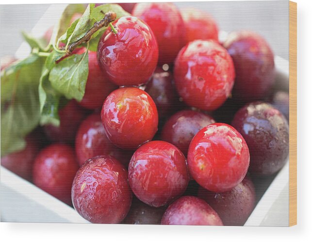 Fruit Wood Print featuring the photograph Plums A Lot by Vanessa Thomas