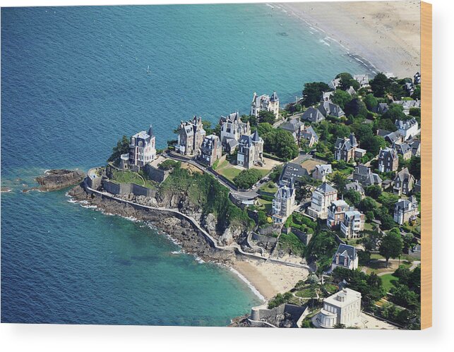 Aerial Wood Print featuring the photograph Pointe de la Malouine by Frederic Bourrigaud