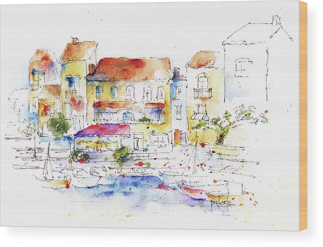 Impressionism Wood Print featuring the painting Port Of Cassis by Pat Katz