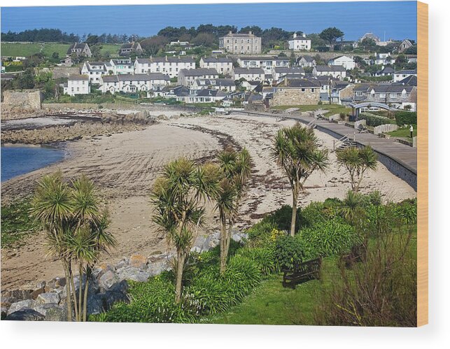 Porthcressa Wood Print featuring the photograph Porthcressa beach, Isles of Scilly by Tony Mills