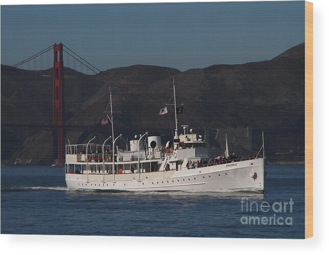 Presidential Yacht Potomac Wood Print featuring the photograph Potomac Sailing in SF Bay by fototaker Tony