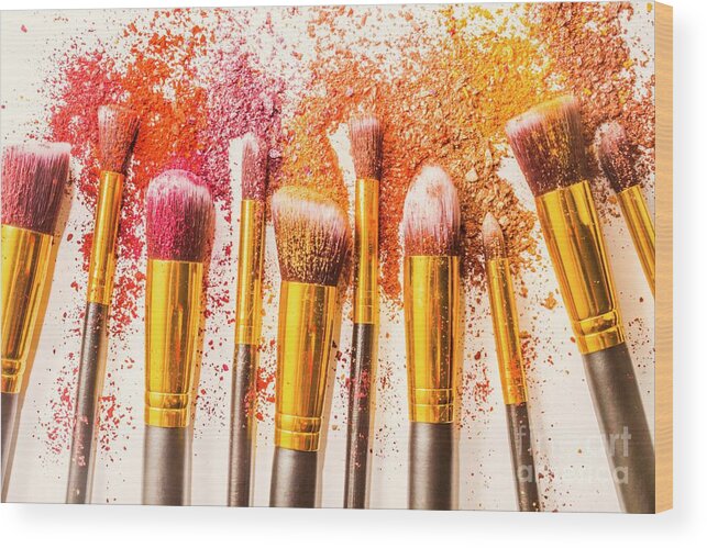 Cosmetic Wood Print featuring the photograph Powder Palette by Jorgo Photography