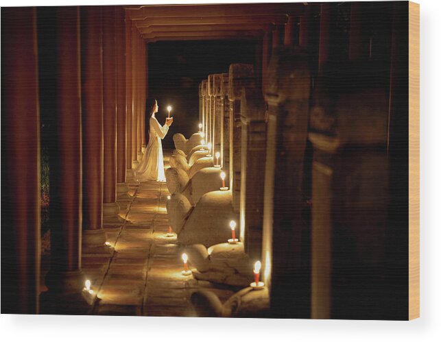 People Wood Print featuring the photograph Pray for souls by Khanh Bui Phu