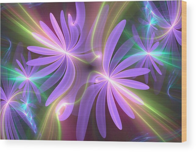 Flower Wood Print featuring the digital art Purple Dream by Svetlana Nikolova