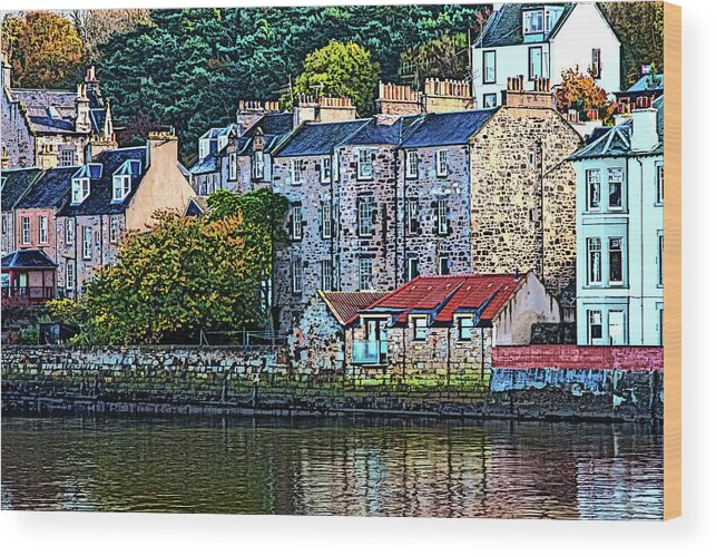 Queensferry Scotland Wood Print featuring the digital art Queensferry Scotland by SnapHappy Photos