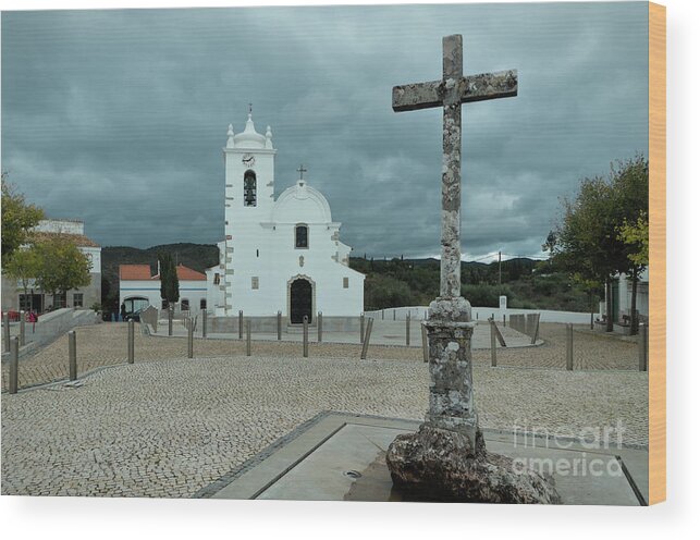 Portugal Wood Print featuring the photograph Querenca main square in Loule by Angelo DeVal